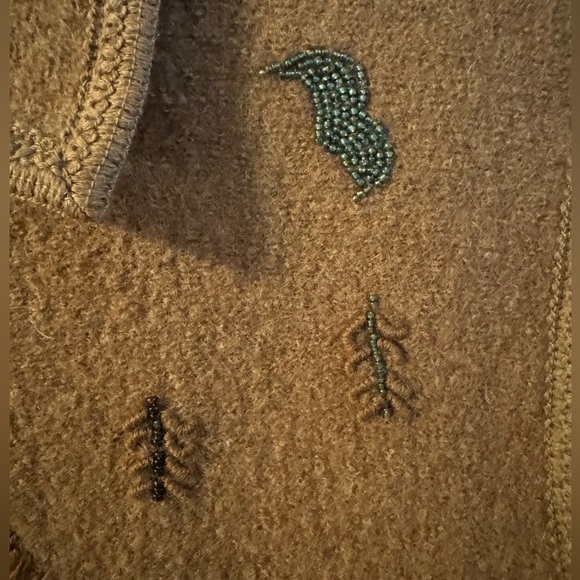 Western Wool Beaded Embroidered Horse Cowgirl Cabincore Country Equestrian Vest - Picture 9 of 15